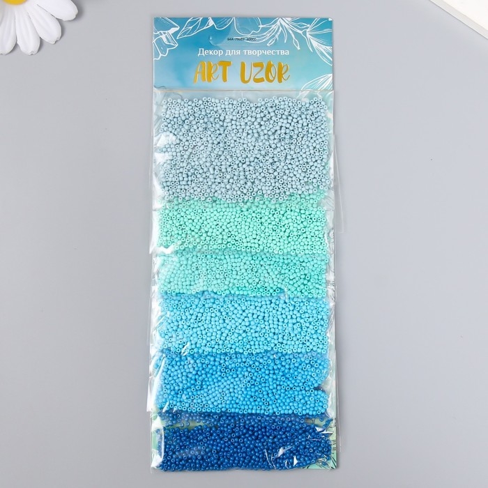 Бисер круглый 12/0 Бисер круглый 12/0 "Цвета океана" 6 цветов х 10 гр 20х8 см