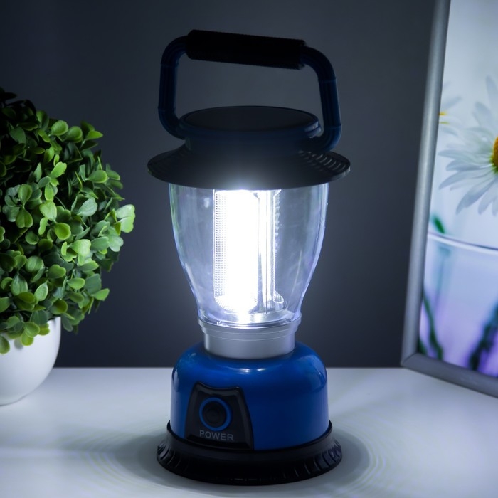 Светильник Светильник "Алдни" LED 12Вт USB от батареек 4хАА синий 12,5х12,5х21,5 см RISALUX