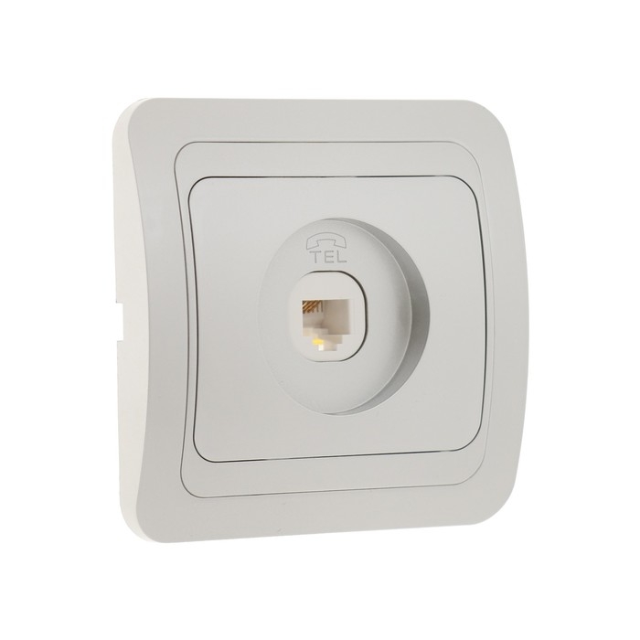 Розетка телефонная одноместная Luazon Lighting "Орион", скрытая, серебристая