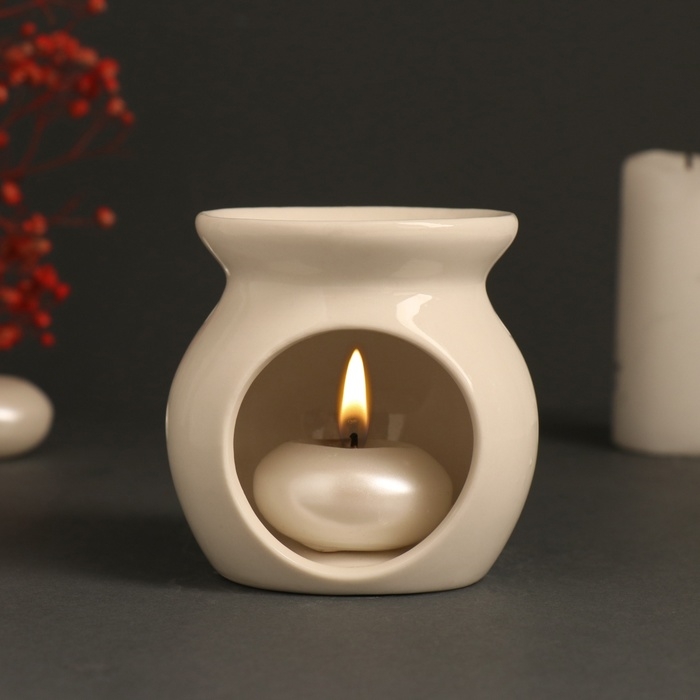 Аромалампа керамика Аромалампа керамика "Слушай своё сердце" белая 7,2х7,2х7,8 см