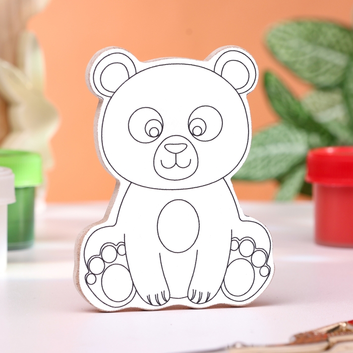 Раскраска-магнит Раскраска-магнит "Мишка", многоразовая, 8х6,5 см