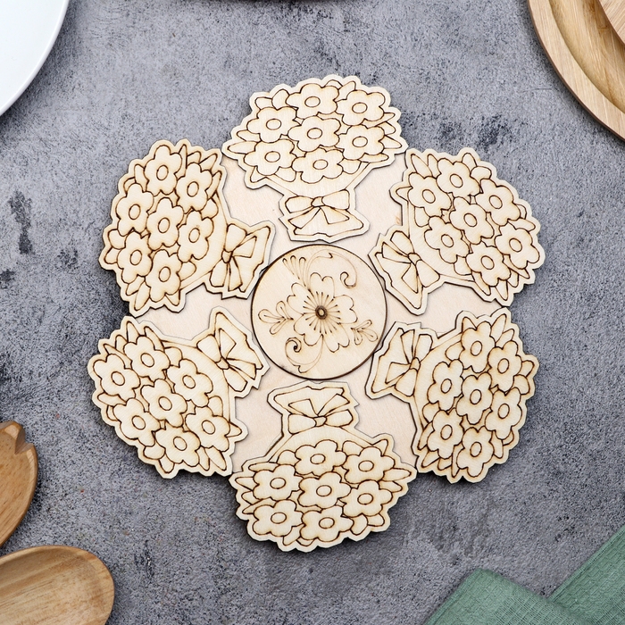 Подставка под горячее Подставка под горячее "Букет", D=20 см, можжевельник