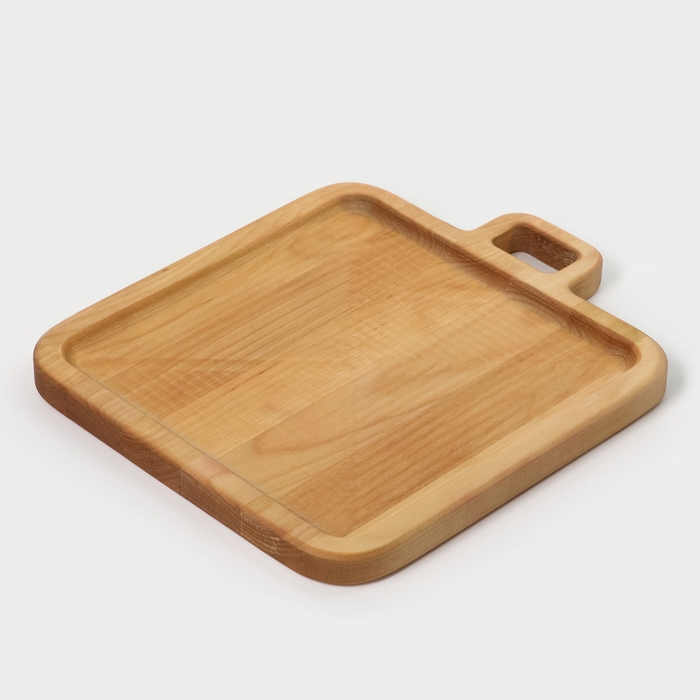 Доска для подачи с ручкой «Авторская», 24×28×1,8 см, массив берёзы, цвет натуральный Доска для подачи с ручкой «Авторская», 24×28×1,8 см, массив берёзы, цвет натуральный