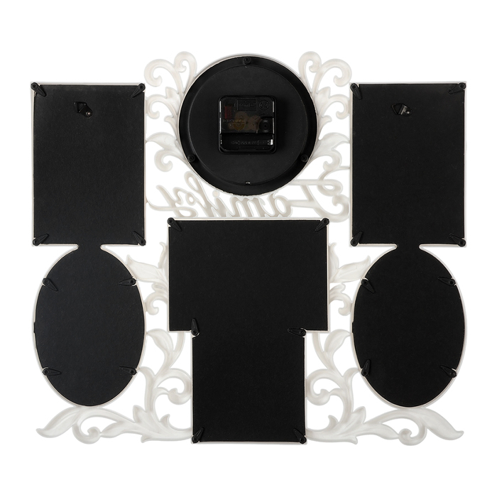 Часы настенные интерьерные, фоторамка - коллаж Часы настенные интерьерные, фоторамка - коллаж "Family", бесшумные, 45 х 37 см, d-11.5 см