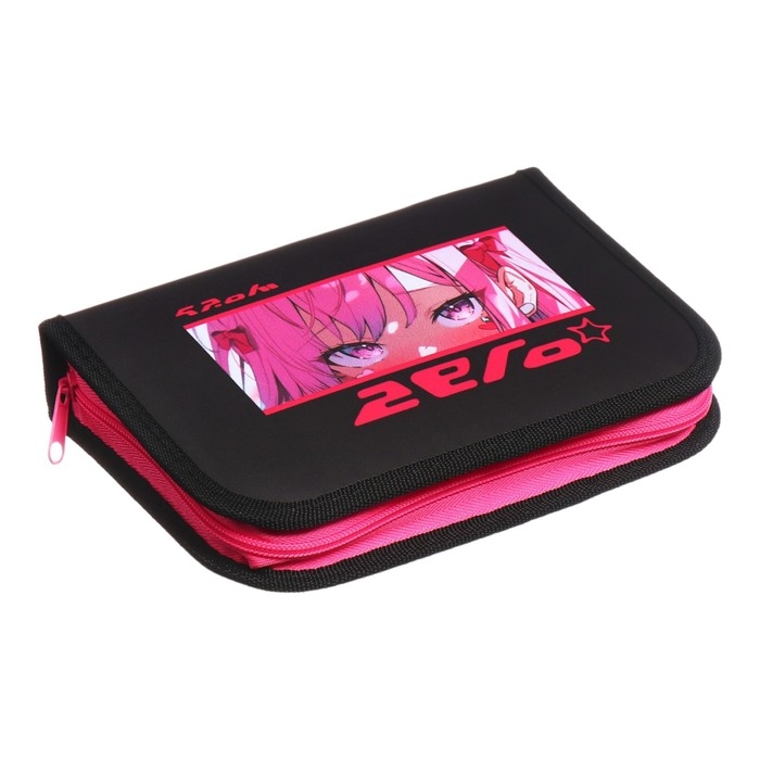 Пенал 1 секция 140 х 210 х 40 мм, откидной карман и косметичка, тканевый, Calligrata TOP Content  Пенал 1 секция 140 х 210 х 40 мм, откидной карман и косметичка, тканевый, Calligrata TOP Content "Глаза аниме"