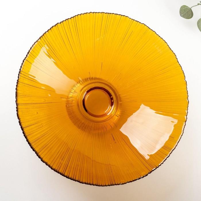 Ваза из стекла для фруктов «Фейверк», 3,7 л, 33×13,5 см, цвет янтарный Ваза из стекла для фруктов «Фейверк», 3,7 л, 33×13,5 см, цвет янтарный