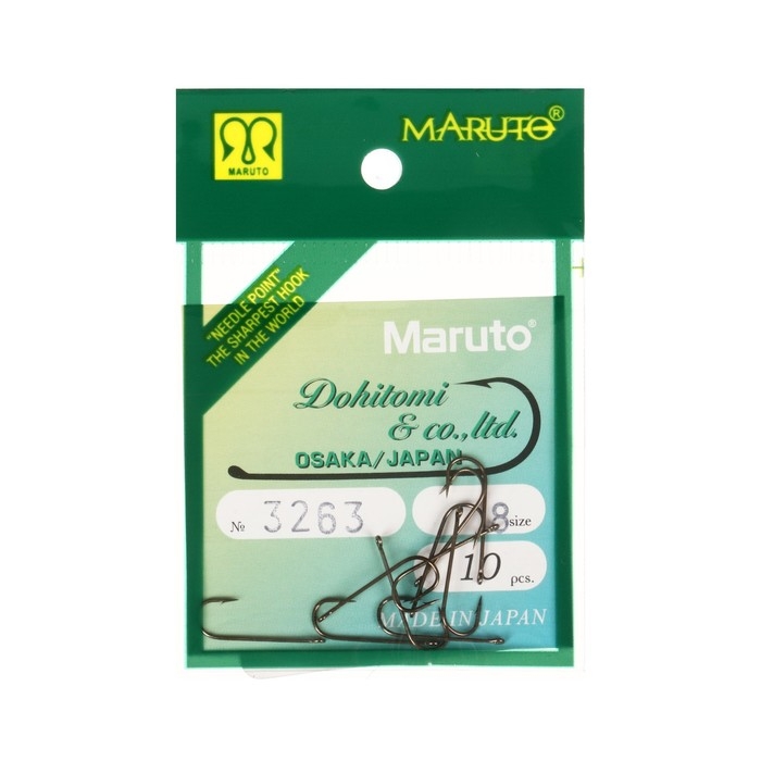 Крючки универсальные Maruto 3263, цвет BR, № 8, 10 шт. Крючки универсальные Maruto 3263, цвет BR, № 8, 10 шт.
