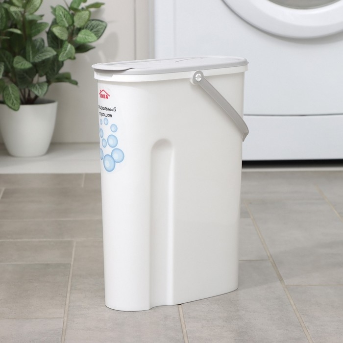 Контейнер для стирального порошка, 5 л, 11×24,6×32 см, цвет серый Контейнер для стирального порошка, 5 л, 11×24,6×32 см, цвет серый