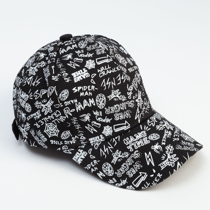 Кепка MINAKU с надписями, цвет чёрный, р-р 58 Кепка MINAKU с надписями, цвет чёрный, р-р 58