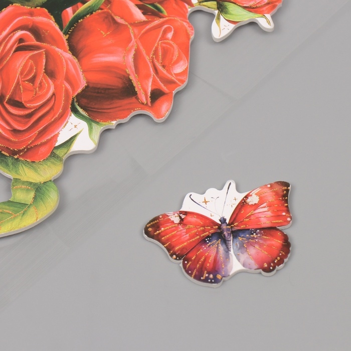 Наклейка пластик интерьерная "Пионовидные розы" 40х31 см