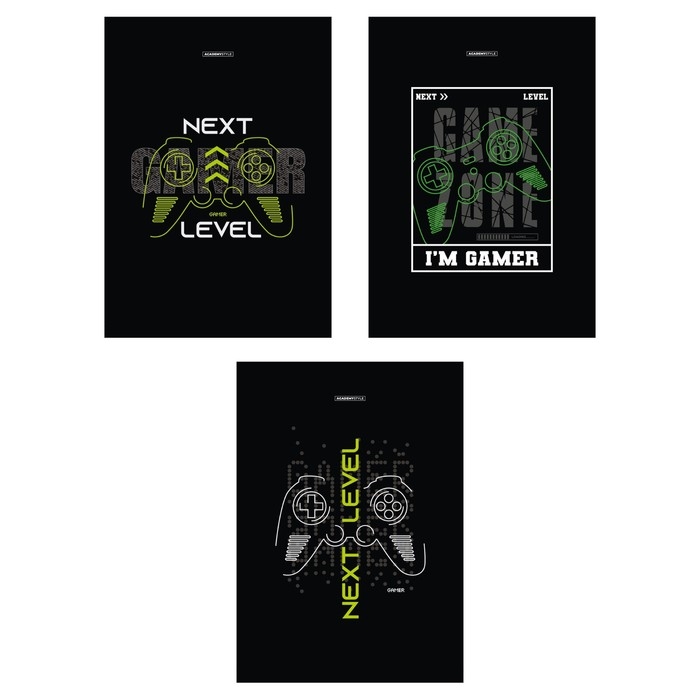 Тетрадь 48 листов в клетку Тетрадь 48 листов в клетку "Геймер", обложка мелованный картон, УФ-лак, блок 60 г/м2, 3 вида МИКС