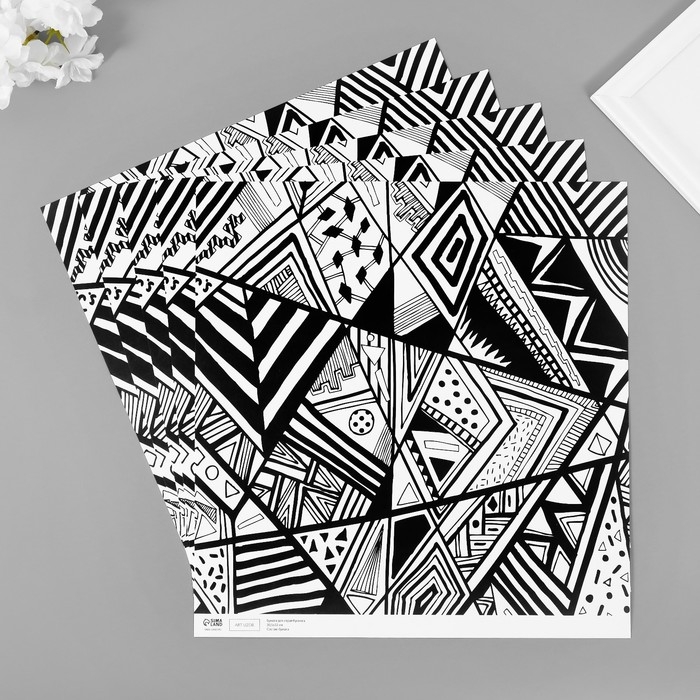 Бумага для скрапбукинга Бумага для скрапбукинга "Хипстер" плотность 180 гр набор 5 шт 30,5х32 см