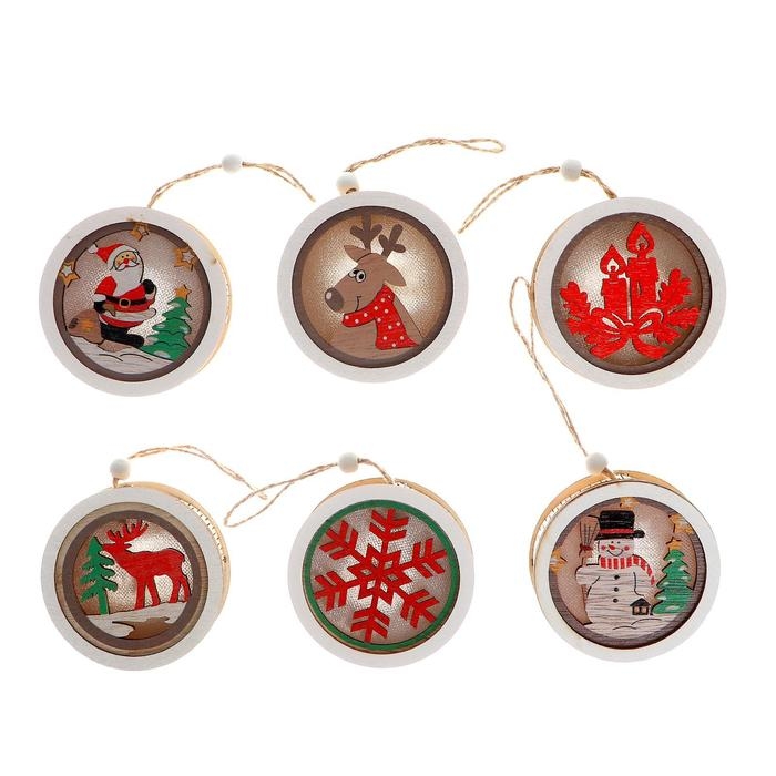 Световой декор с подвеской «Сказка» 7,8 см, МИКС Световой декор с подвеской «Сказка» 7,8 см, МИКС