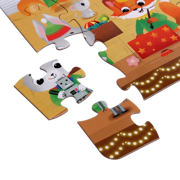 Пазл с окошками «Мастерская Дедушки Мороза», 6 окошек, 30 деталей Пазл с окошками «Мастерская Дедушки Мороза», 6 окошек, 30 деталей