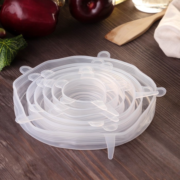 Набор крышек силиконовых Доляна «Черепашка», 6 шт, d=19,2 см, d=15,7 см, d=14 см, d=11,2 см, d=9,2 см, d=6,2 см Набор крышек силиконовых Доляна «Черепашка», 6 шт, d=19,2 см, d=15,7 см, d=14 см, d=11,2 см, d=9,2 см, d=6,2 см