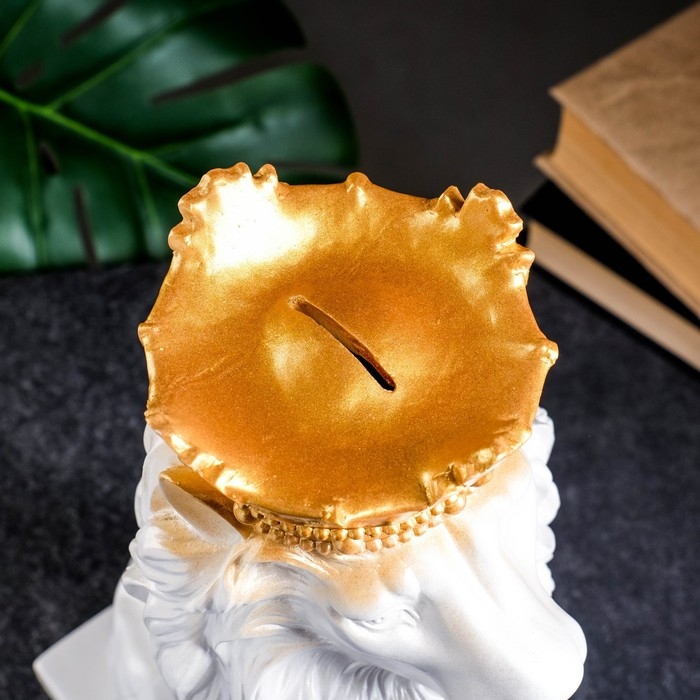 Копилка Копилка "Лев с короной" белый с золотом, 35см