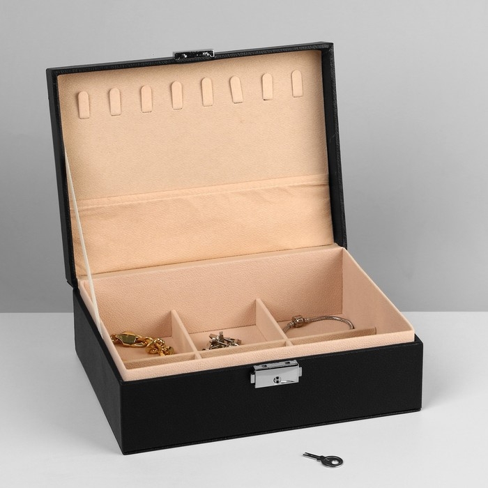 Подставка для украшений &laquo;Шкатулка&raquo; съёмная подставка,17&times;23&times;8,5 см, цвет чёрный