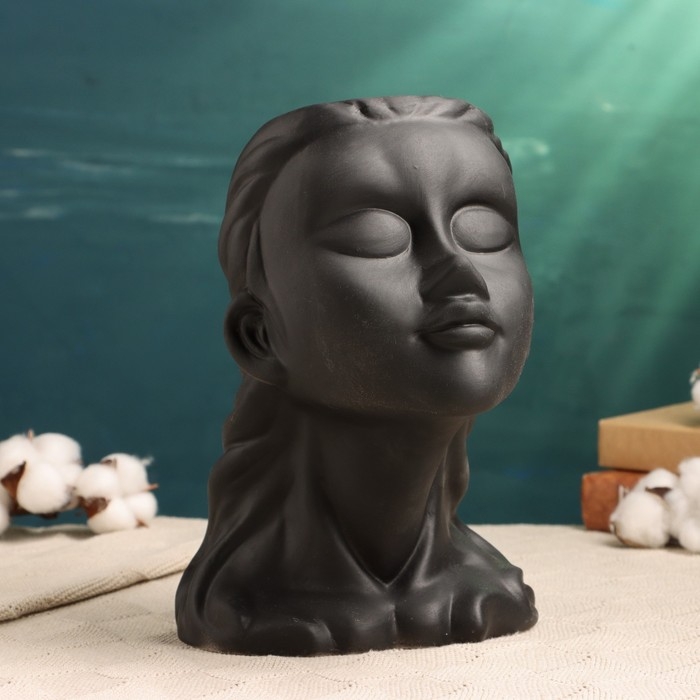 Кашпо - ваза  Кашпо - ваза "Лилит" чёрное 25*14см