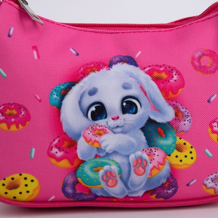 Сумка детская, текстильная, «Зайка и пончики» 4 см х 17 см х 13 см Сумка детская, текстильная, «Зайка и пончики» 4 см х 17 см х 13 см