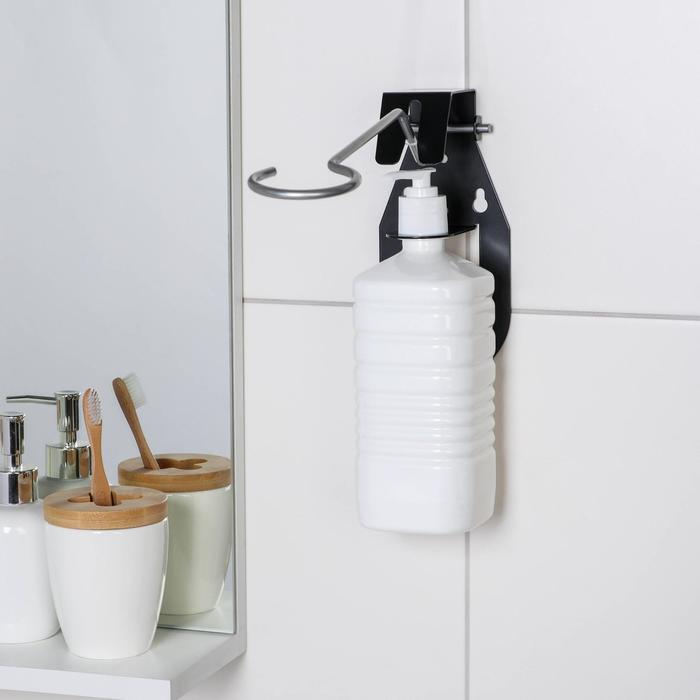 Дозатор для антисептика локтевой, 1 л, с держателем, цвет чёрный Дозатор для антисептика локтевой, 1 л, с держателем, цвет чёрный