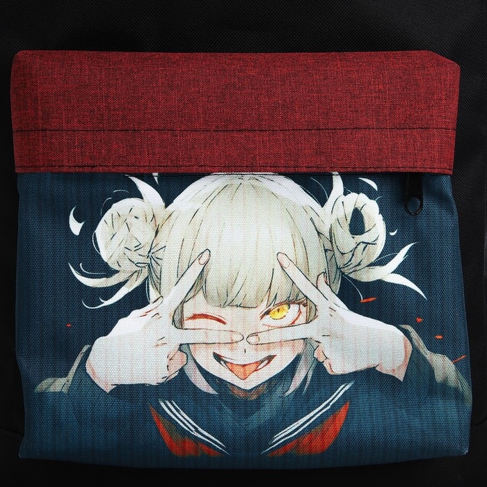 Рюкзак школьный молодёжный «Аниме», 33х13х37, отдел на молнии, н/карман, чёрный, красный Рюкзак школьный молодёжный «Аниме», 33х13х37, отдел на молнии, н/карман, чёрный, красный