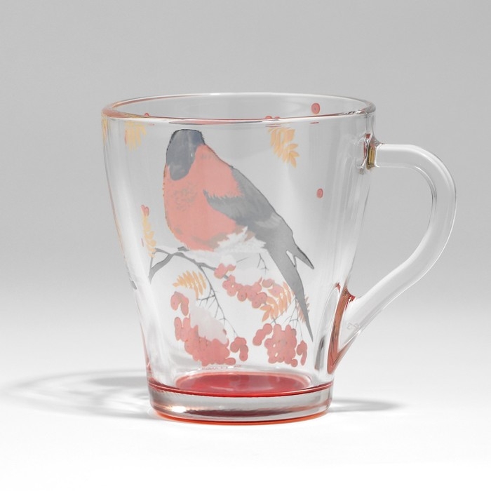 Новый год. Набор кружек стеклянных &laquo;Снегири!&raquo;, 2 шт