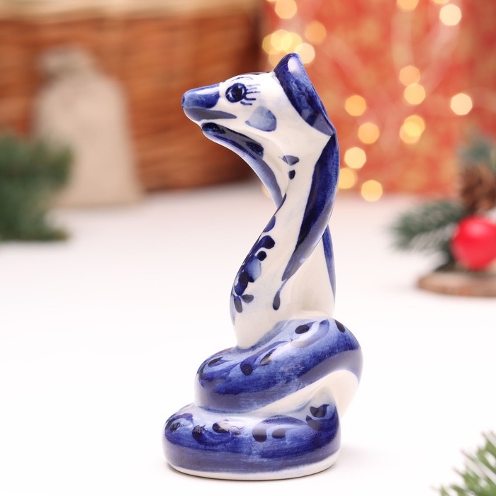 Сувенир Сувенир "Змея", №4, гжель, 11 см