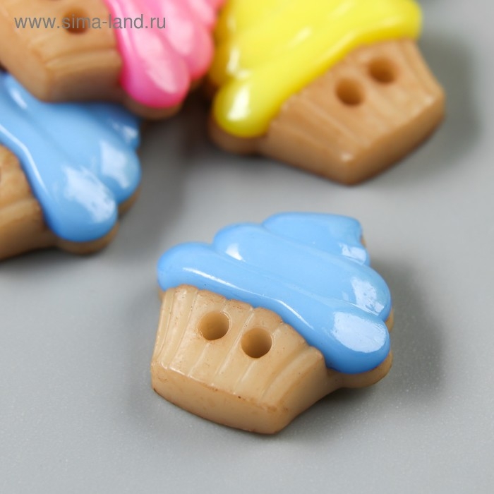 Набор пуговиц декоративных пластик Набор пуговиц декоративных пластик "Капкейки" (набор 20 шт) 1,6х1,7 см