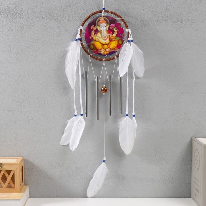 Ловец снов с музыкой ветра Ловец снов с музыкой ветра "Ганеша" 4 трубки 70х15,7х2 см