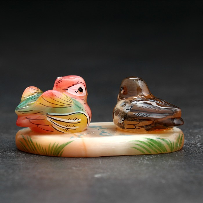 Сувенир «Птички мандаринки», 9,5×7×4 см, селенит Сувенир «Птички мандаринки», 9,5×7×4 см, селенит