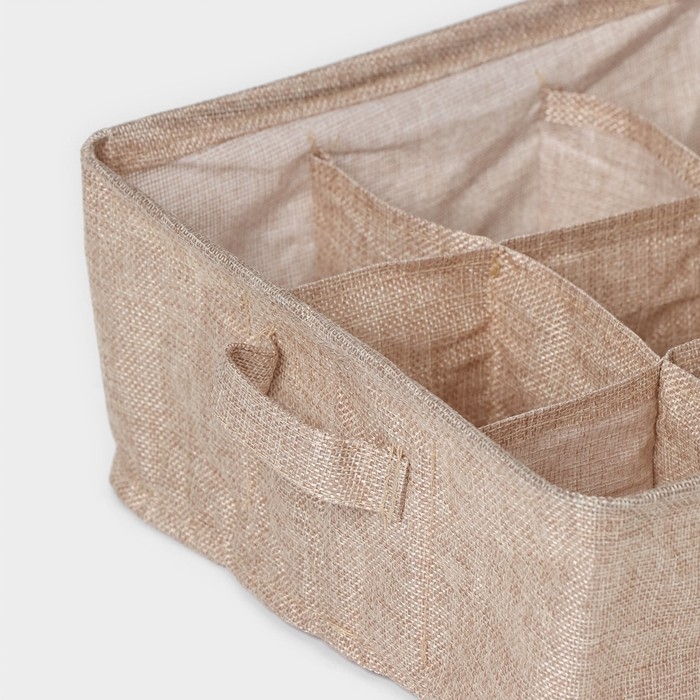 Органайзер для хранения белья Доляна My Basket, 9 ячеек, 28×28×12 см, цвет бежевый Органайзер для хранения белья Доляна My Basket, 9 ячеек, 28×28×12 см, цвет бежевый