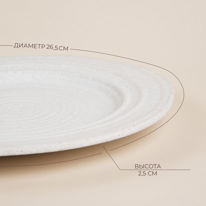Набор тарелок керамических SL Home «Арена Бланка», d=26,5 см, цвет белый Набор тарелок керамических SL Home «Арена Бланка», d=26,5 см, цвет белый