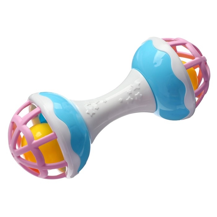 Погремушка «Гантелька», с эластичными элементами, 17 см, Крошка Я Погремушка «Гантелька», с эластичными элементами, 17 см, Крошка Я