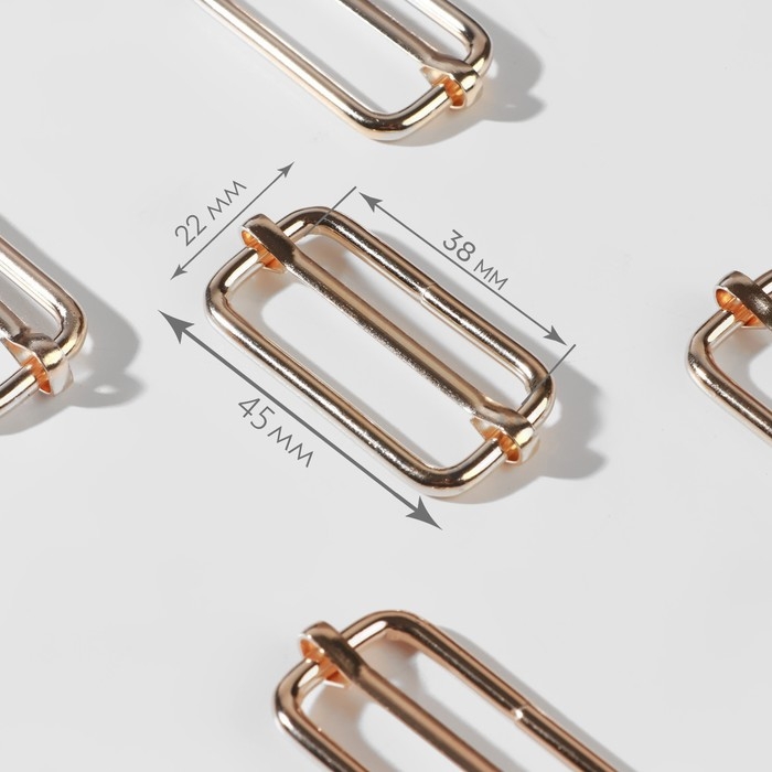 Пряжка регулирующая, внутренняя ширина - 38 мм, толщина - 3,5 мм, 5 шт, цвет золотой Пряжка регулирующая, внутренняя ширина - 38 мм, толщина - 3,5 мм, 5 шт, цвет золотой