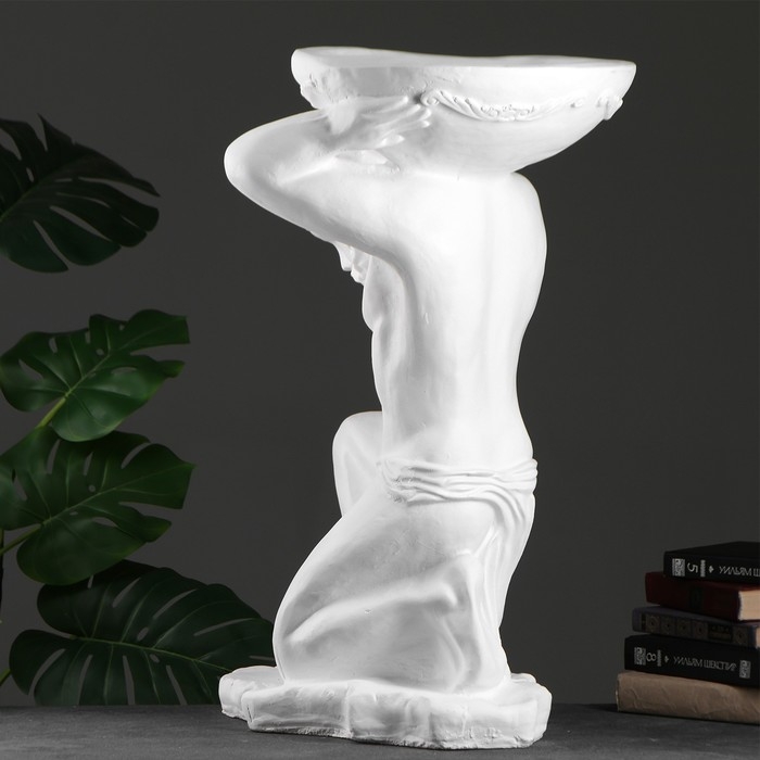 Фигура с кашпо  Фигура с кашпо "Титан" белый, 4л / 40х70х42см