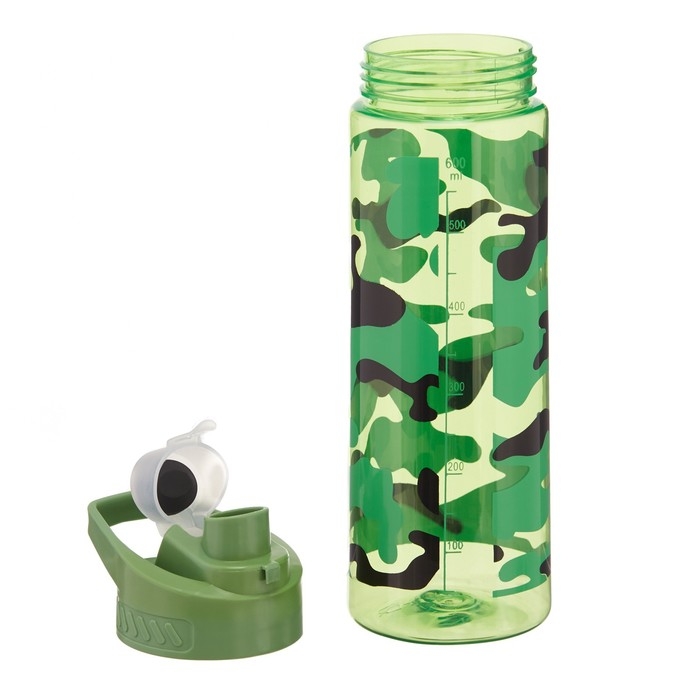 Бутылка для воды, 700 мл, 24.5 х 8 см, зеленый камуфляж Бутылка для воды, 700 мл, 24.5 х 8 см, зеленый камуфляж