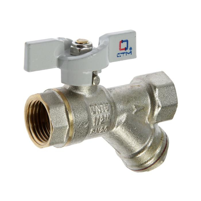 Кран шаровой  Кран шаровой "СТМ" СТАНДАРТ, 1/2", с фильтром, бабочка