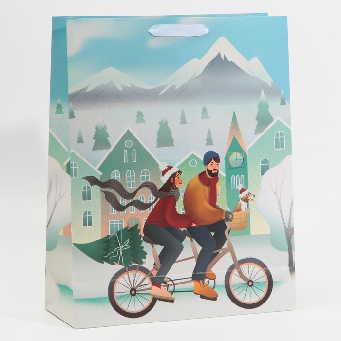 Пакет подарочный новогодний ламинированный «Счастье рядом с тобой», L 31 х 40 х 11,5 см, Новый год Пакет подарочный новогодний ламинированный «Счастье рядом с тобой», L 31 х 40 х 11,5 см, Новый год