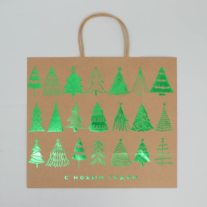 Пакет подарочный новогодний крафтовый Forest, 32 х 28 х 15 см, Новый год Пакет подарочный новогодний крафтовый Forest, 32 х 28 х 15 см, Новый год