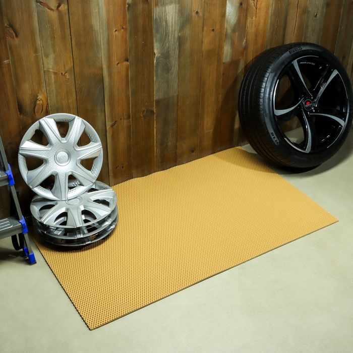 Коврик eva универсальный Grand Caratt, Соты 130 х 80 см, бежевый Коврик eva универсальный Grand Caratt, Соты 130 х 80 см, бежевый