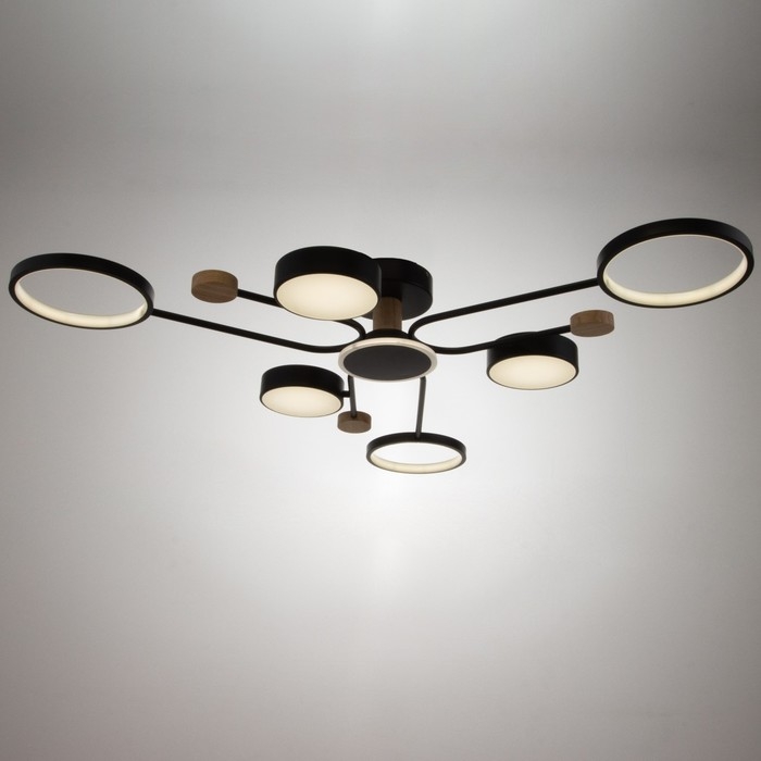 Люстра с ПДУ 2298/7BK LED 156Вт 3000-6000К черный 105х99х15 см BayerLux