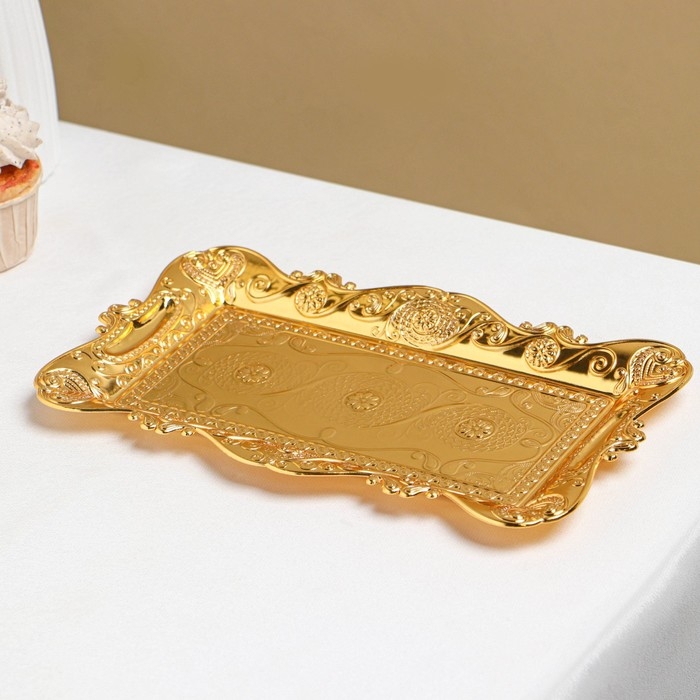 Поднос «Восток», 25,5×15,5×1 см, цвет золотой Поднос «Восток», 25,5×15,5×1 см, цвет золотой
