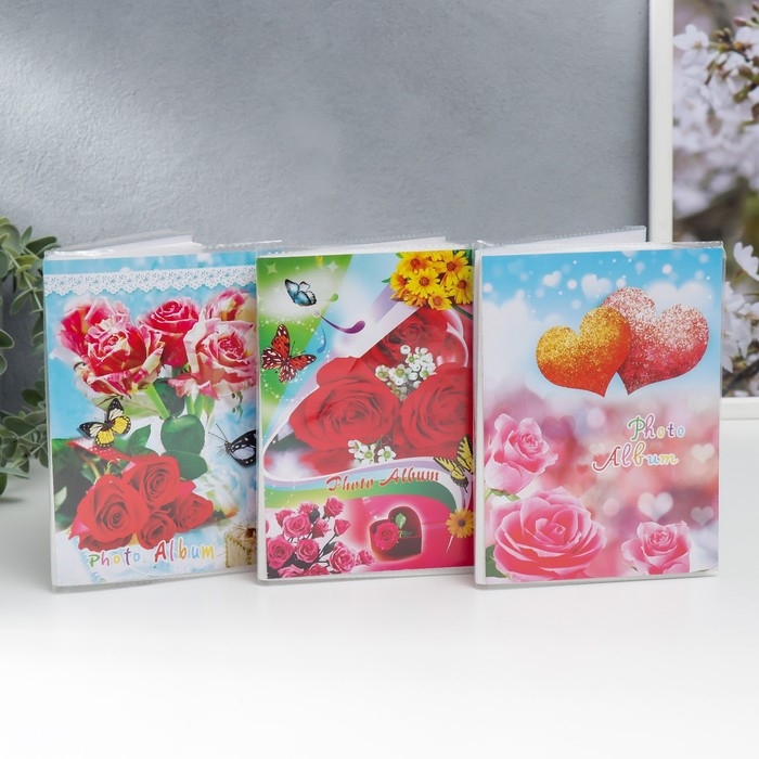 Фотоальбом на 36 фото 10х15 см  Фотоальбом на 36 фото 10х15 см "Букет цветов" МИКС, 16х12 см
