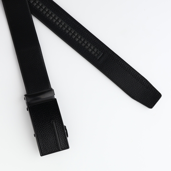 Ремень мужской, ширина 3,5 см, пряжка автомат, цвет чёрный