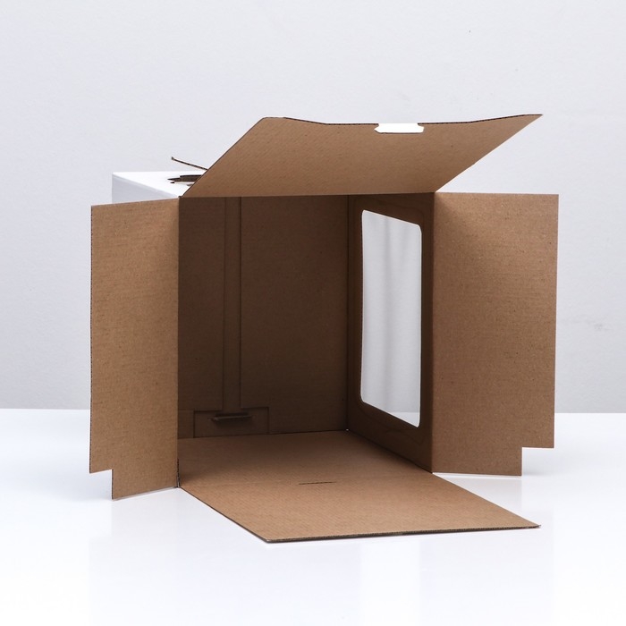 Кондитерская упаковка Кондитерская упаковка "Квадрат", 2 окна, белая, 24 х 24 х 26 см