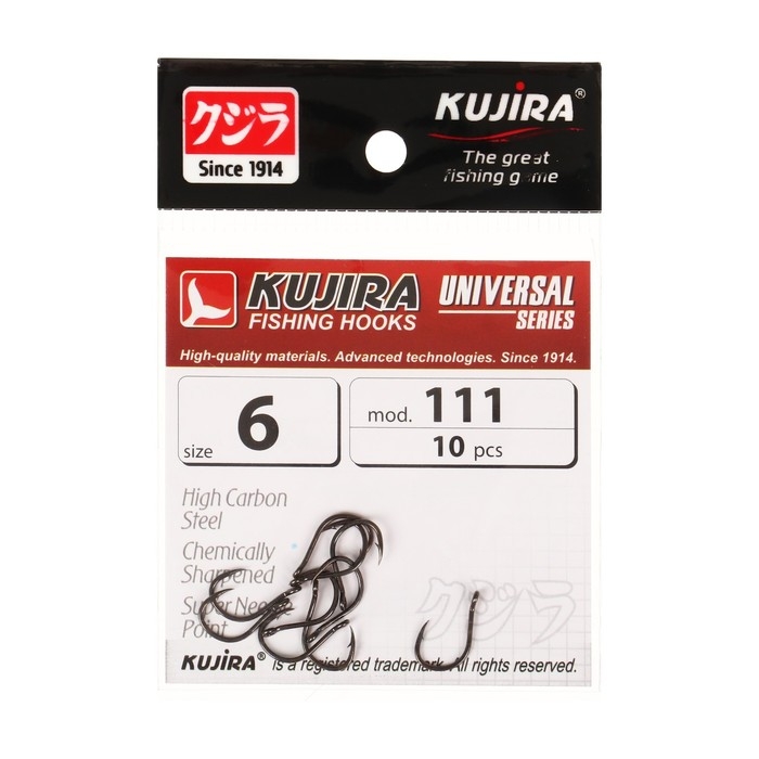 Крючки Kujira Universal 111, цвет BN, № 6, 10 шт. Крючки Kujira Universal 111, цвет BN, № 6, 10 шт.