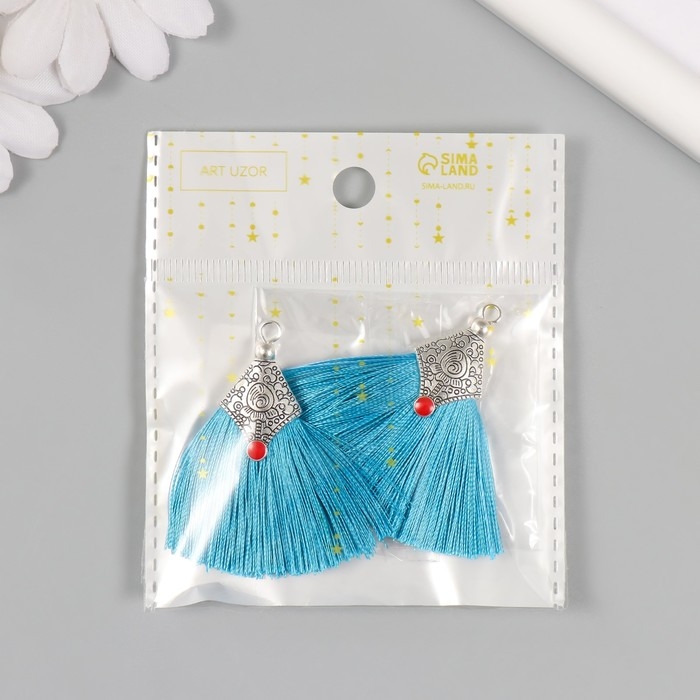 Декор для творчества текстиль Декор для творчества текстиль "Кисть Восток" синий набор 2 шт 1,6х4,5 см