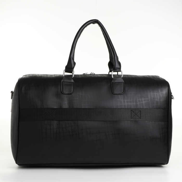 Сумка дорожная на молнии, держатель для чемодана, длинный ремень, цвет чёрный Сумка дорожная на молнии, держатель для чемодана, длинный ремень, цвет чёрный