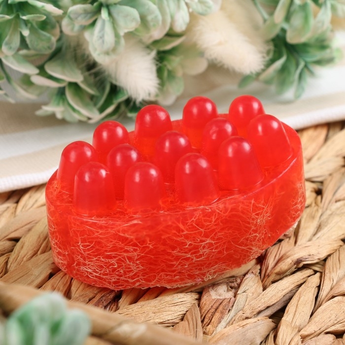 Мыло массажное с люффой Мыло массажное с люффой "Малина/Ежевика" 100 г "Добропаровъ" розовый