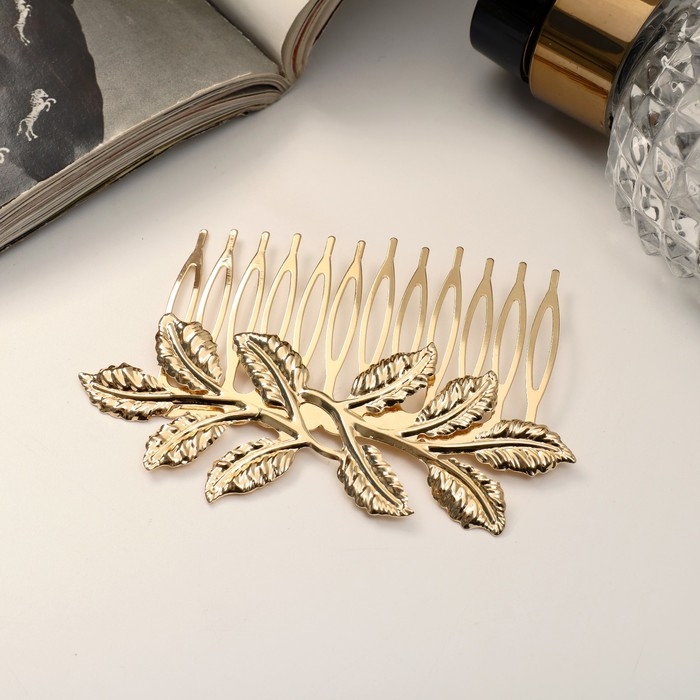 Гребень для волос  Гребень для волос "Либерти" веточка, 5х8 см, золото